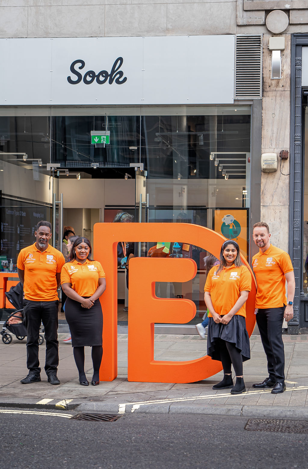 Debt Free London team outside of the Oxford Street pop-up advice centre